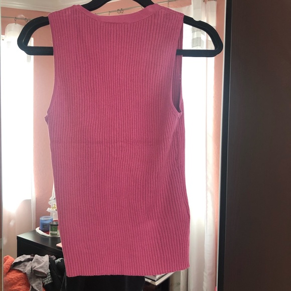 BCBGMaxazria Violet Quartz Mauve Ribbed Tank Top - Picture 7 of 7